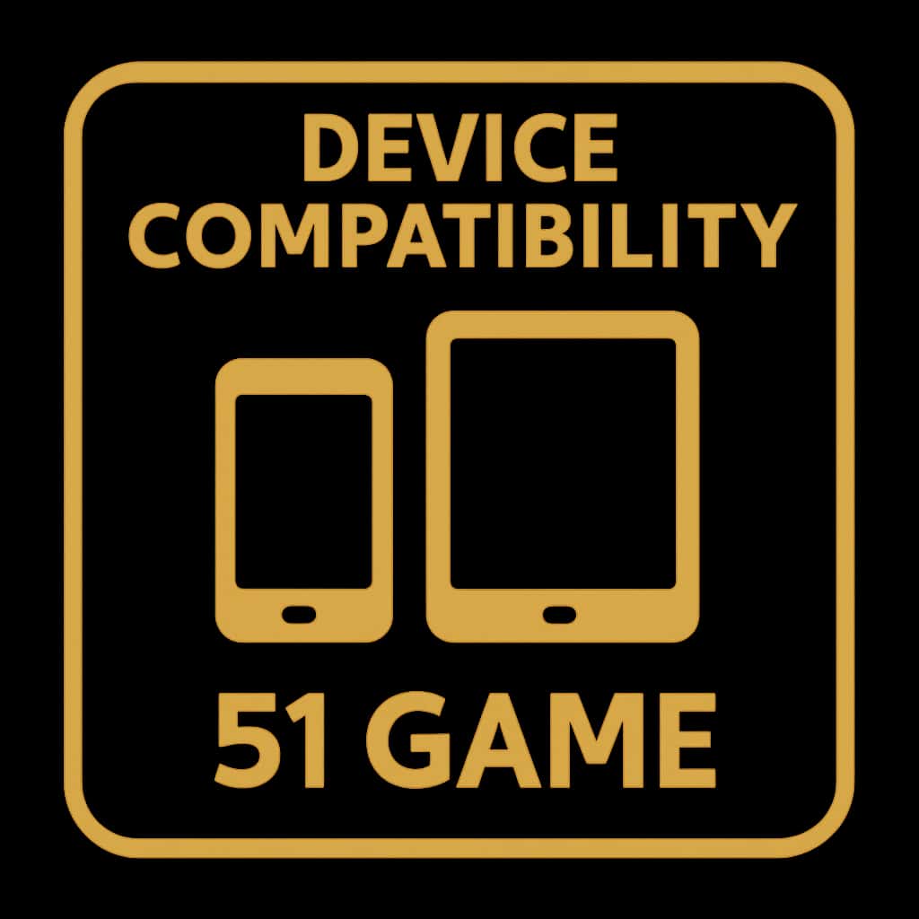 A professional badge indicating device compatibility for 51 Game.