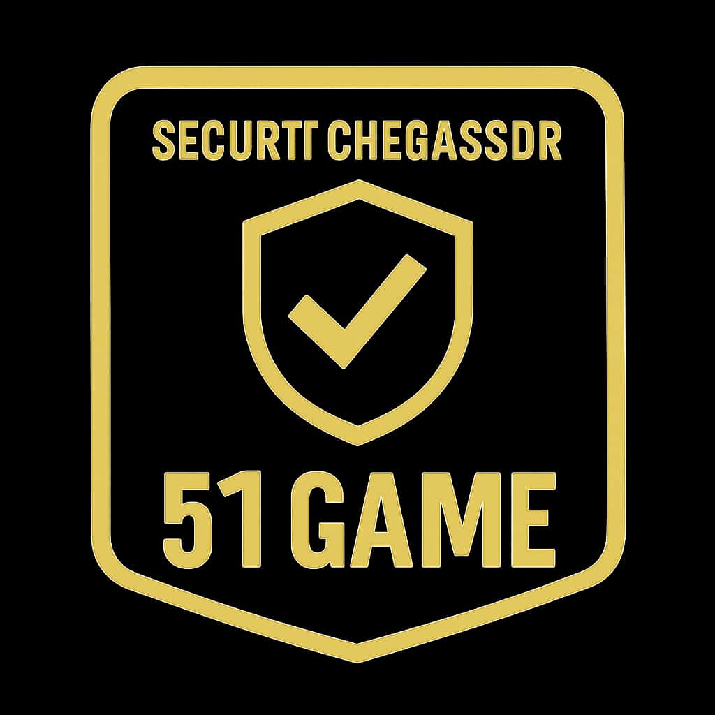A badge representing Security Checks for 51 Game.