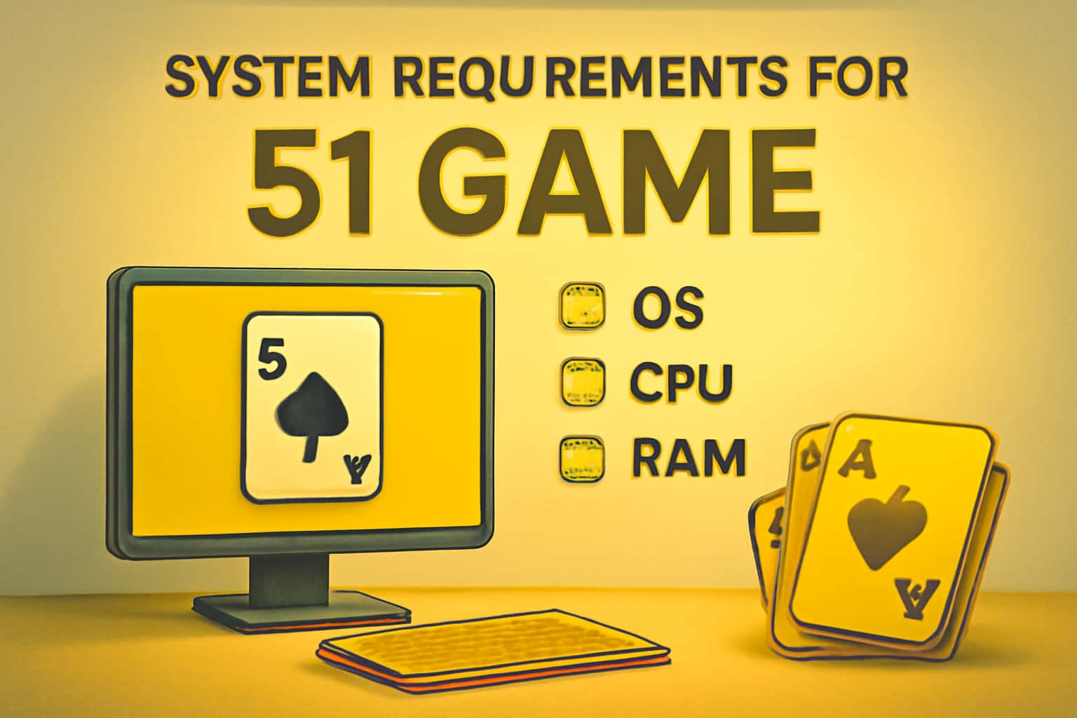 Informative visual representation of system requirements for 51 Game.