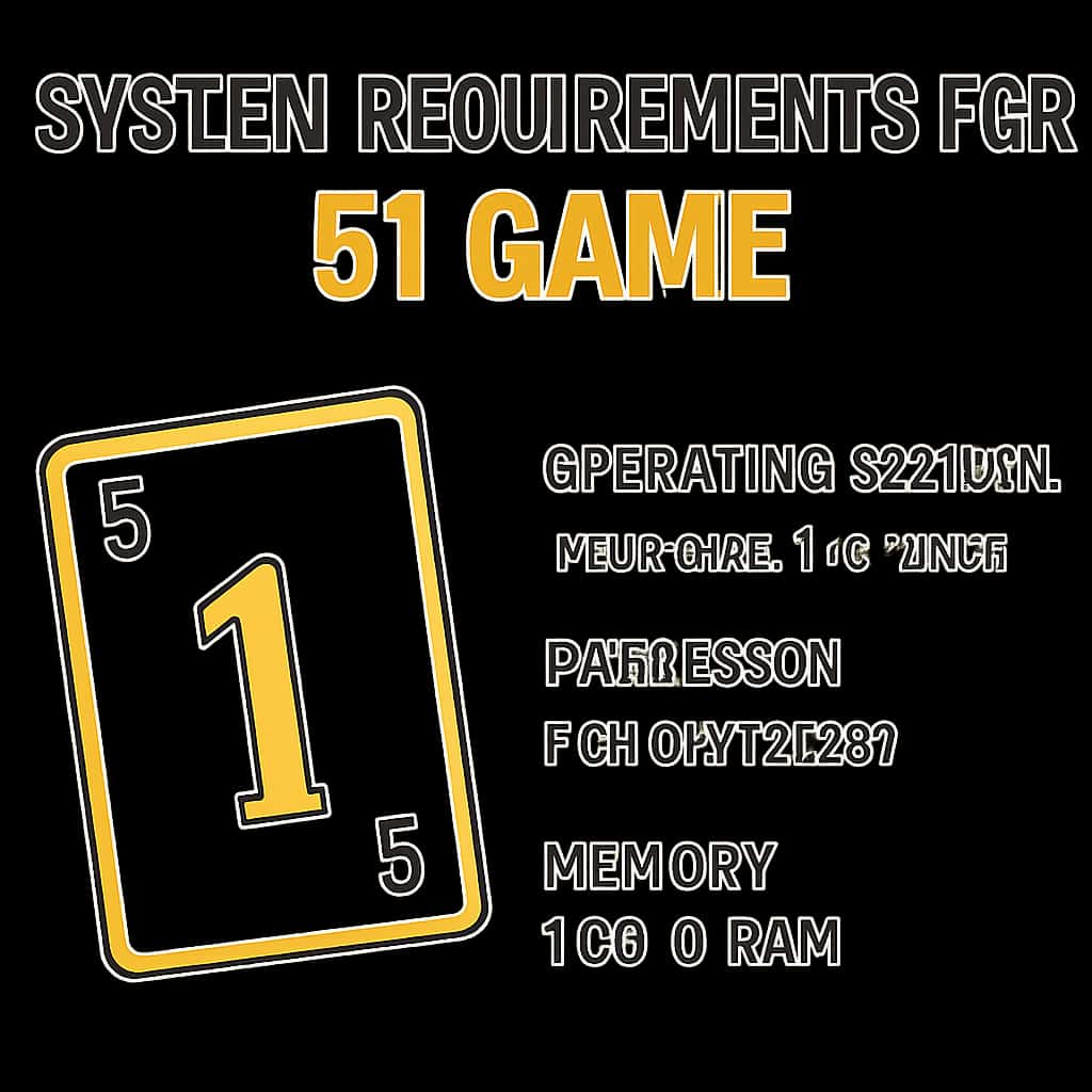 Diagram detailing system requirements for 51 Game.