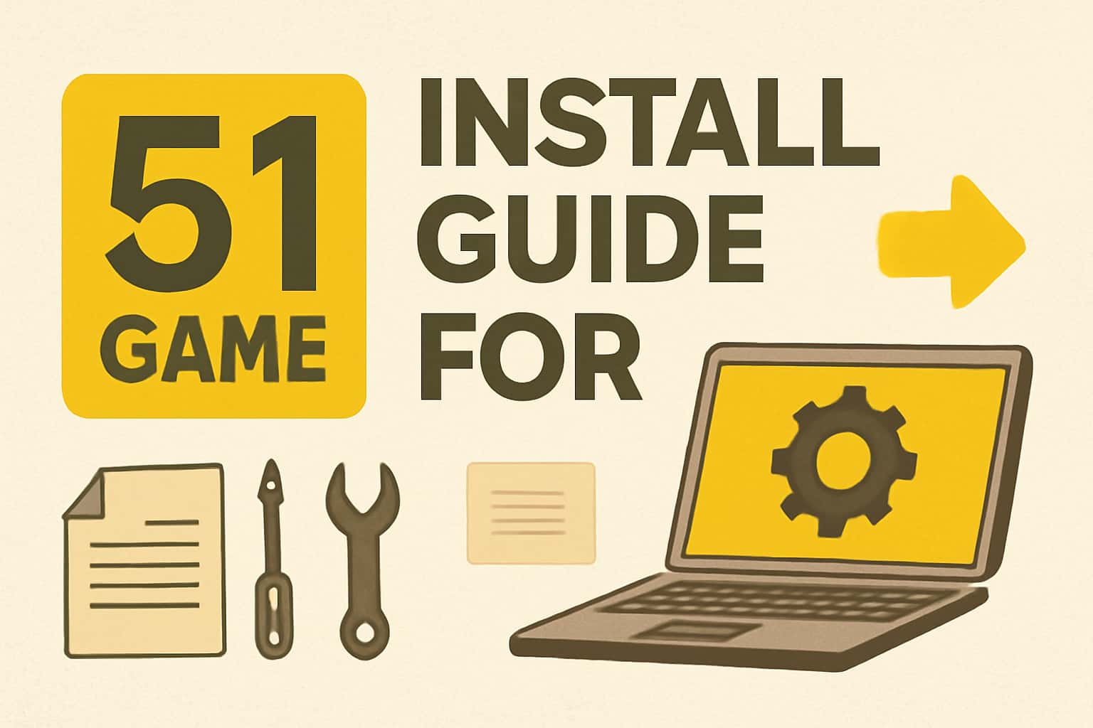 A landscape image illustrating the installation process for the 51 Game app.